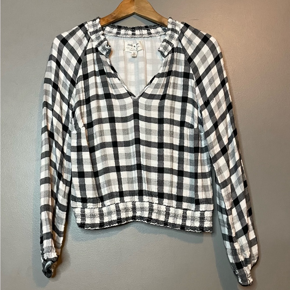 Plaid Anthropologie Cloth & Stone Top